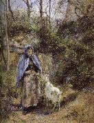 Camille Pissarro Woman sheep Spain oil painting artist
